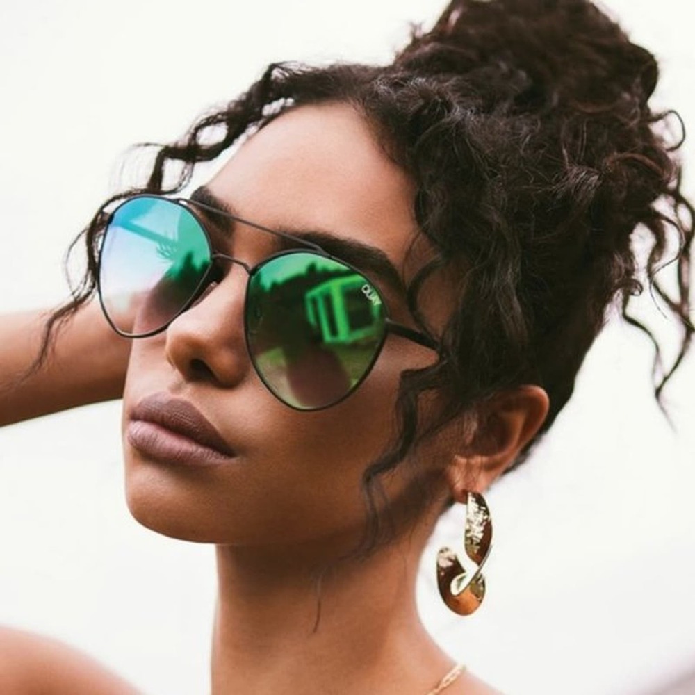 Quay Australia Dragonfly Aviator Black/Pink Rainbow NWT